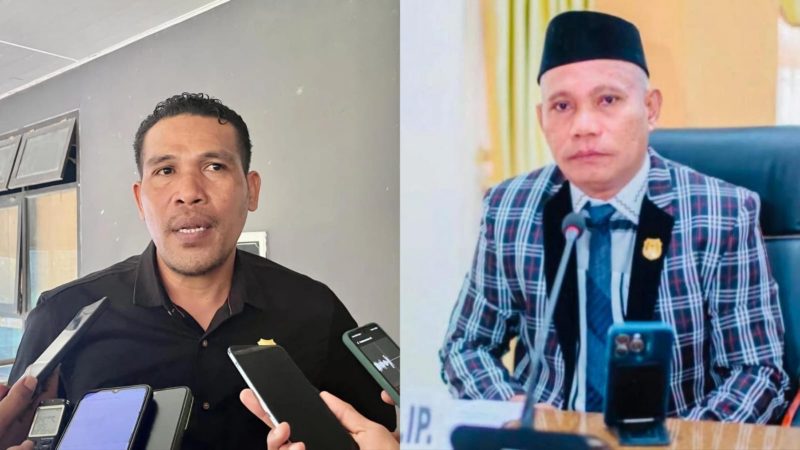 Ketua DPRD Halbar, Ibdu Saud Kadim dan Yoram Uang, Ketua Komisi I. 