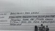 Bukti Kwitansi Rp1,250 miliar yang diterima Koperasi Desa Kawasi untuk mengurus lima IPR tahun 2023.