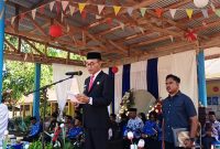 Wakil Bupati Djufri Muhamad saat menyampaikan amanat Menteri Pendidikan Dasar dan Menengah. (Icon)